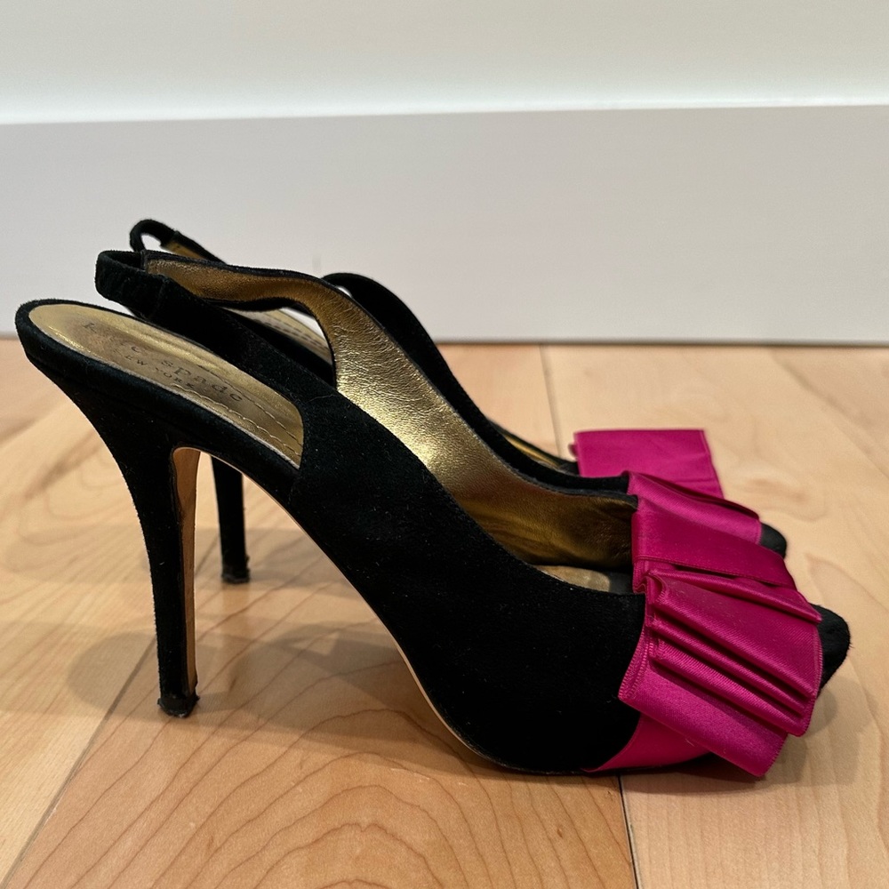 Kate Spade Black/Pink Heels, Size 6.5